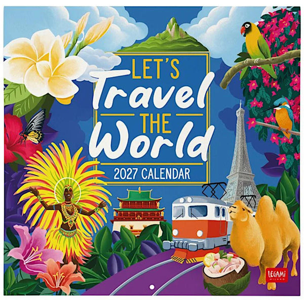 Legami 2027 Wall Calendar - Let's Travel the World
