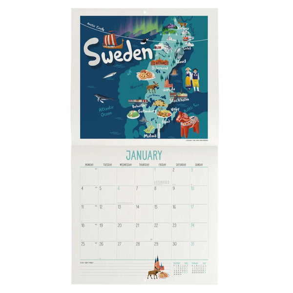 Legami 2027 Wall Calendar - Let's Travel the World