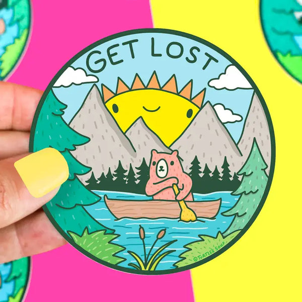 Turtle's Soup Vinyl Sticker - Get Lost Wilderness Badge Mountains