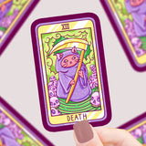 Turtle's Soup Vinyl Sticker - Death Cat Major Arcana Tarot Card