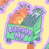 Turtle's Soup Vinyl Sticker - Dumpster Fire Literally Me Raccoon