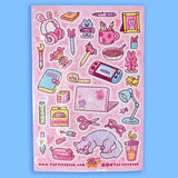 Turtle's Soup Glitter Vinyl Sticker Sheet - Kawaii Desk Stuff