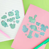 Turtle's Soup Glitter Vinyl Sticker Sheet - Cactus Critters