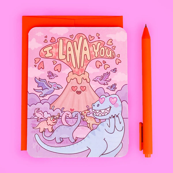 Turtle's Soup Greeting Card - I Lava You Volcano