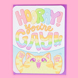 Turtle's Soup Greeting Card - Hooray You're Gay!!