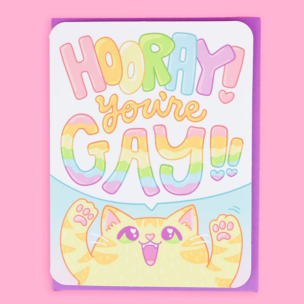 Turtle's Soup Greeting Card - Hooray You're Gay!!