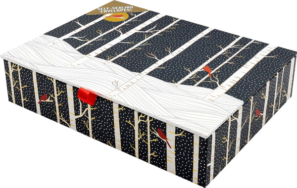 Peter Pauper Press Holiday Boxed Cards 20pk: Birch Trees in Winter