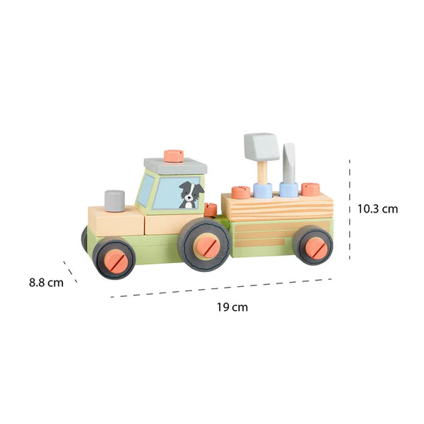 Orange Tree Toys Buildable Tractor