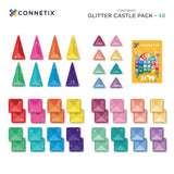 Connetix Magnetic Tile Playset - 48pc Glitter Castle