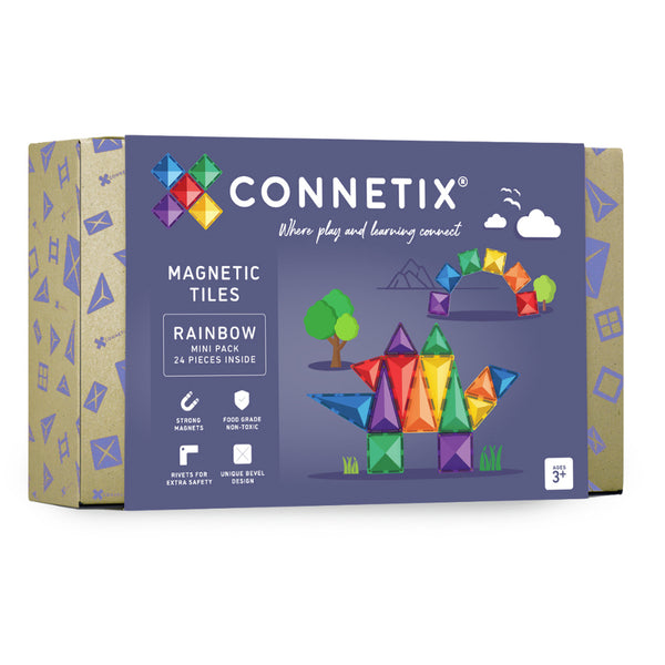 Connetix Magnetic Tile Playset - 24pc Rainbow Mini