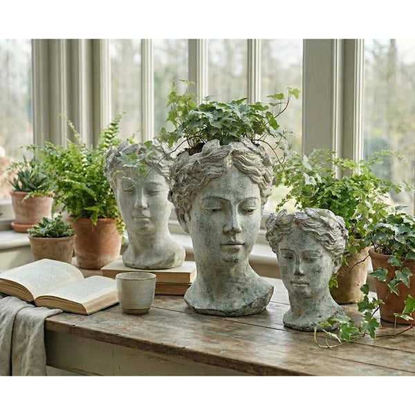 Abbott Cement Planter - Extra Small Woman Head
