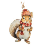Abbott Hanging Metal Ornament - Winter Squirrel