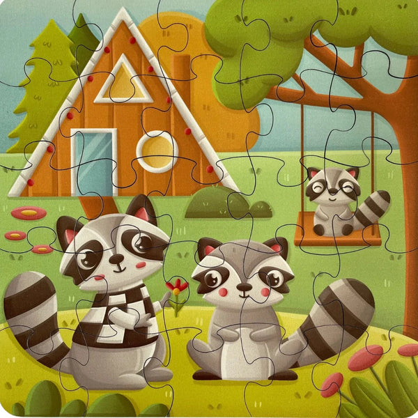 Burbaby 25pc Puzzle - Raccoon Family