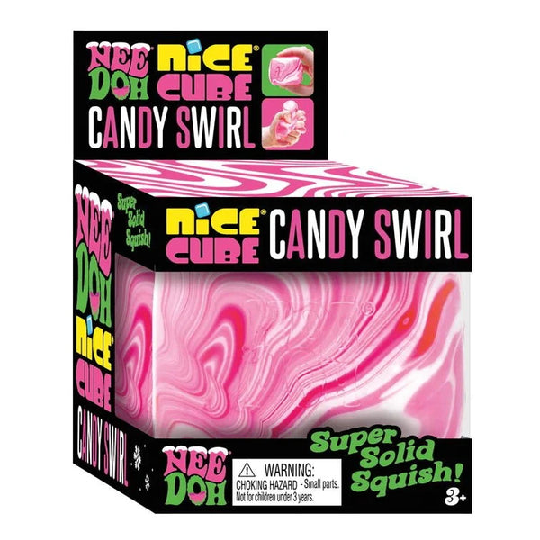 Schylling NeeDoh Christmas Nice Cube, Candy Swirl