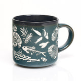 Cognitive Surplus Hand Carved 15oz Ceramic Mug - Fossils