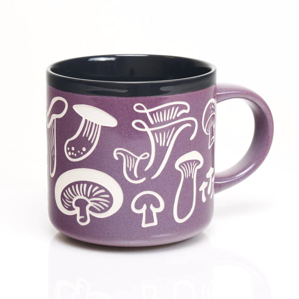Cognitive Surplus Hand Carved 15oz Ceramic Mug - Fabulous Fungi