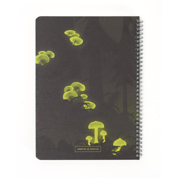 Cognitive Surplus A5 Spiral Notebook - Bioluminescent Mushrooms