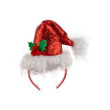 Silver Tree Santa Sequin Hat Headband