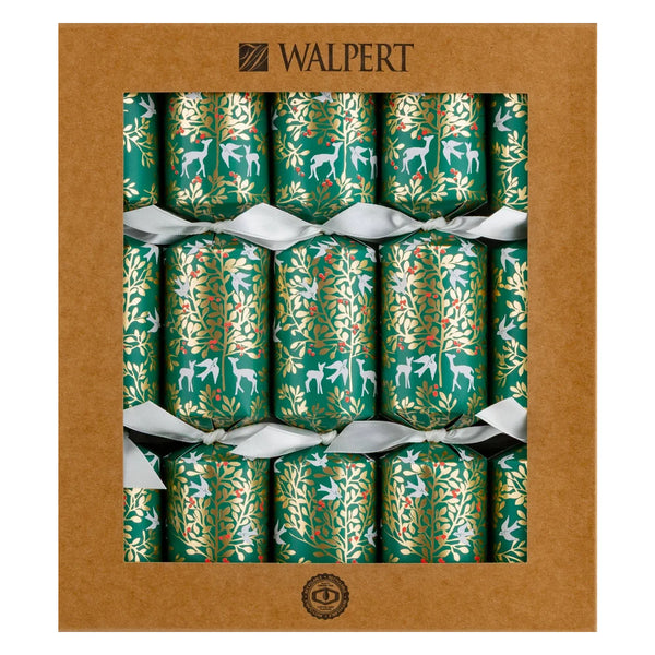 Walpert Holiday Crackers 10pk ECO Green Foliage & Deer