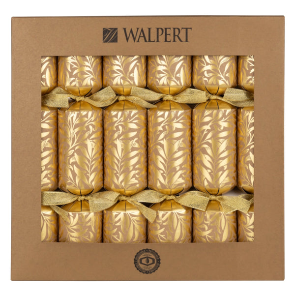 Walpert Holiday Crackers 6pk ECO Gold Willow Bough on Kraft