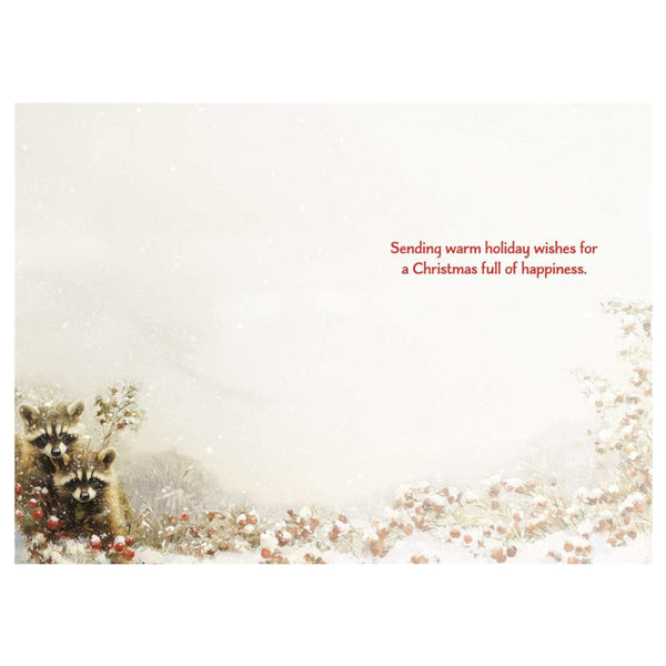 Leanin' Tree Holiday Boxed Cards 10pk Christmas Raccoons