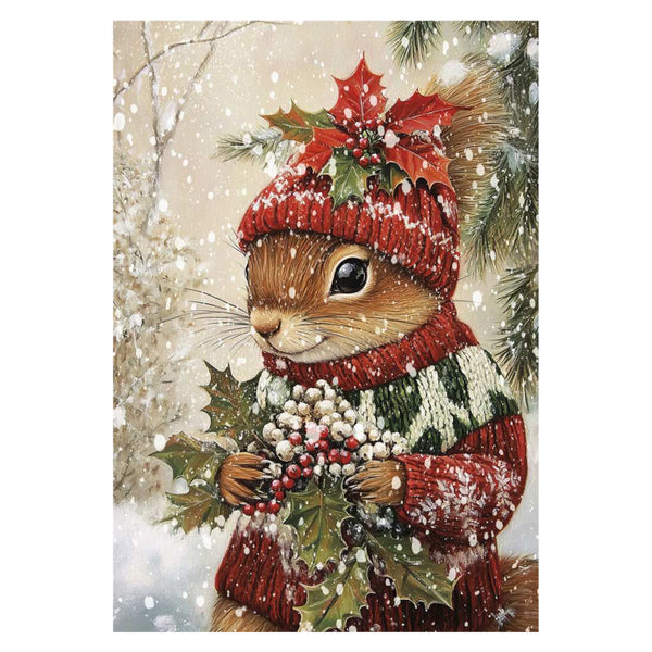 Leanin' Tree Holiday Boxed Cards 10pk Christmas Squirrel