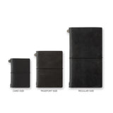 Traveler's Company Leather Notebook Set, Card Size - Black