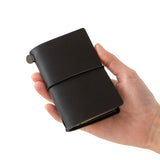 Traveler's Company Leather Notebook Set, Card Size - Black