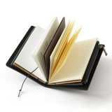 Traveler's Company Leather Notebook Set, Card Size - Black
