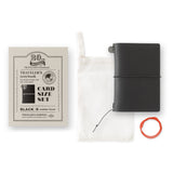 Traveler's Company Leather Notebook Set, Card Size - Black