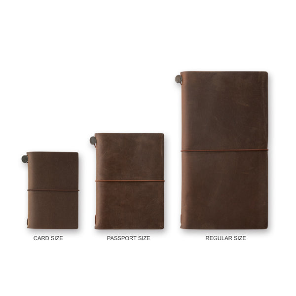 Traveler's Company Leather Notebook Set, Card Size - Brown