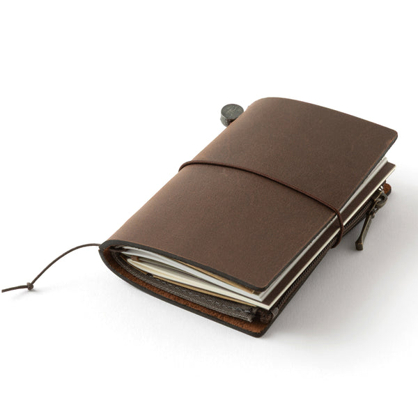 Traveler's Company Leather Notebook Set, Card Size - Brown