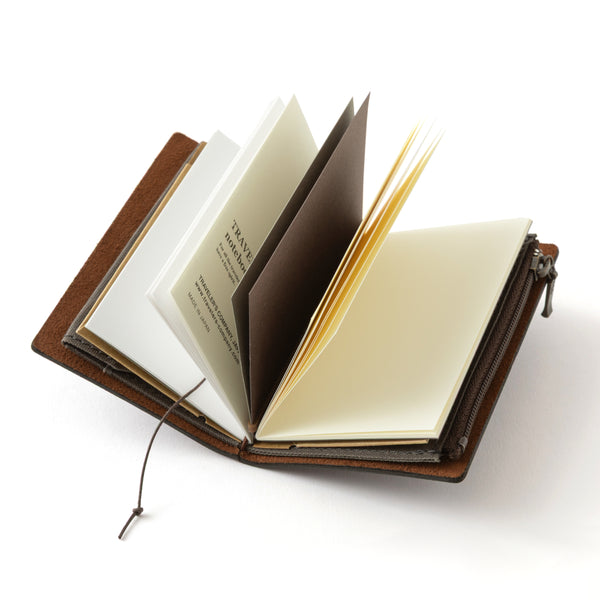 Traveler's Company Leather Notebook Set, Card Size - Brown