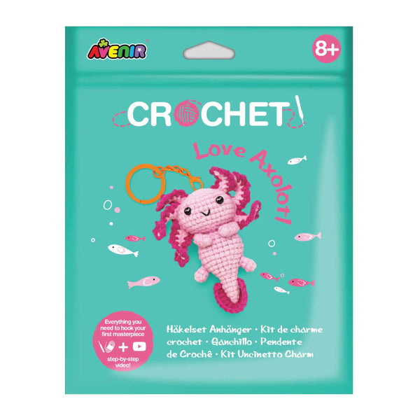 Avenir Crochet Keychain Kit - Love Axolotl