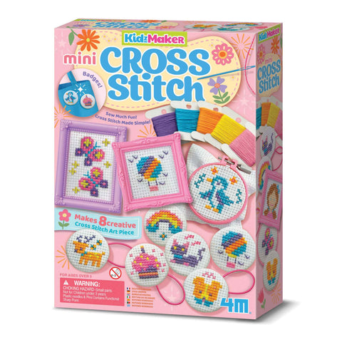 4M KidzMaker Mini Cross Stitch Buttons Kit