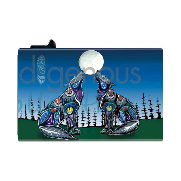 Indigenous Collection RFID Metal Card Holder - Jessica Somers: Howling Wolf Duo