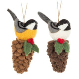 Abbott Felt Ornament - Bird on Pinecone