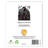Cardiau Nico Greeting Card - Happy Cat with Bird Nest
