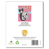 Cardiau Nico Greeting Card - Cat & Roses