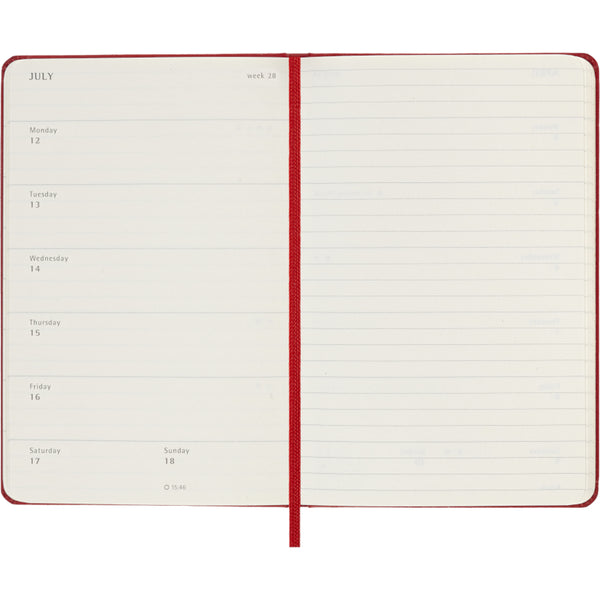 Moleskine 2026/2027 Agenda - Weekly, Pocket Hard Cover, Red
