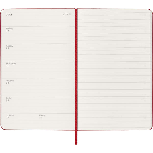 Moleskine 2026/2027 Agenda - Weekly, Large Hard Cover, Red