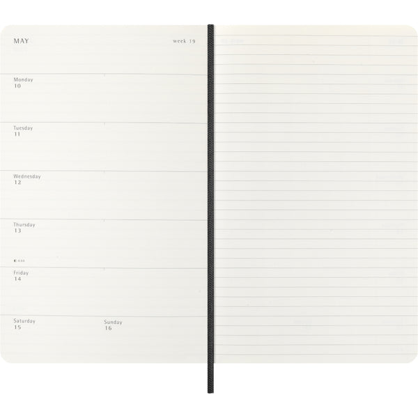 Moleskine 2026/2027 Agenda - Weekly, Large Soft Cover, Black