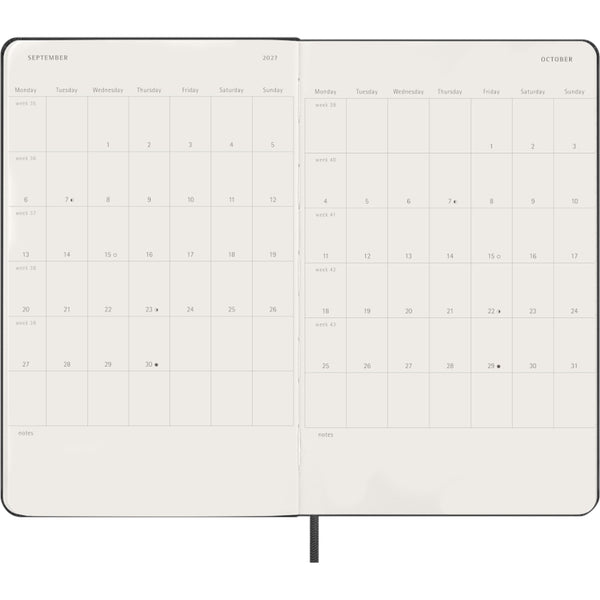 Moleskine 2027 Agenda - Daily, Large Hard Cover, Black