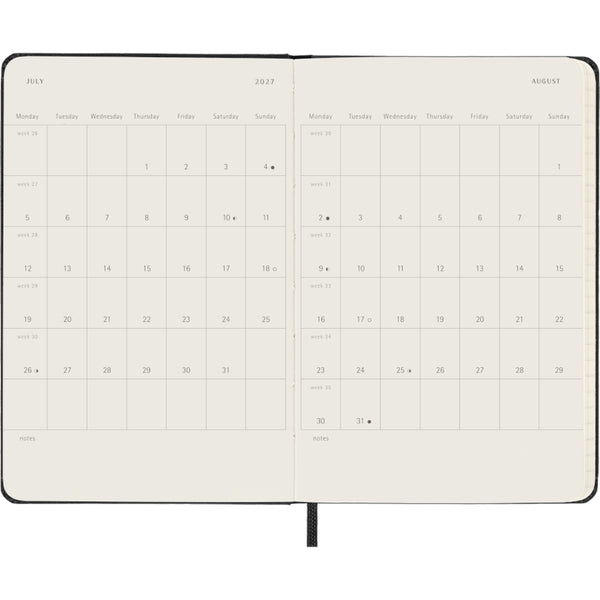 Moleskine 2027 Agenda - Daily, Pocket Hard Cover, Black