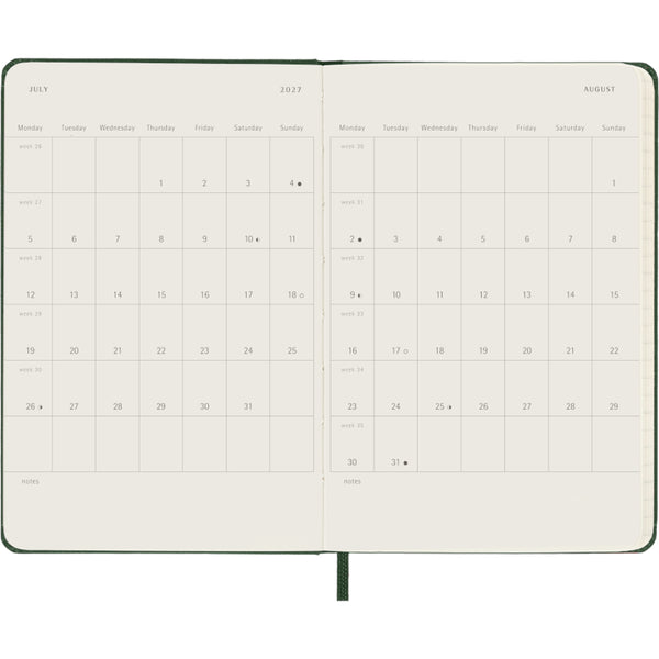 Moleskine 2027 Agenda - Daily, Pocket Hard Cover, Green