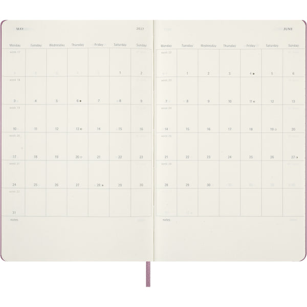 Moleskine 2027 Agenda - Daily, Large Hard Cover, Majestic Pink