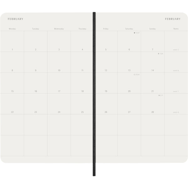 Moleskine 2027 Agenda - Monthly, Large Soft Cover, Black