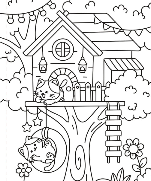Peter Pauper Press Large Print Colouring Book - Cozy & Comfy