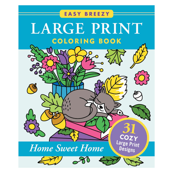 Peter Pauper Press Large Print Colouring Book - Home Sweet Home