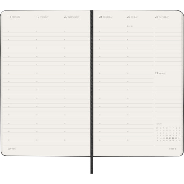 Moleskine 2027 PRO Agenda - Weekly Vertical, Large Hard Cover, Black